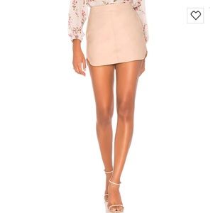 Karina Grimaldi leather mini skirt in blush